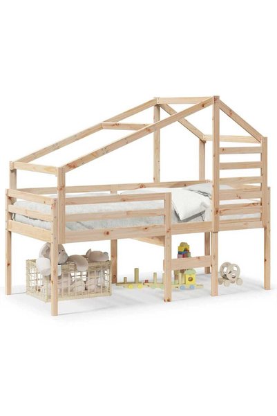 Syfax Pat înalt cu acoperiș, 80x200 cm, lemn masiv de pin