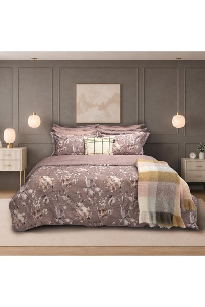 Sarev Vento Satin Duvet Cover Set, Double Size, 4Y D K, Coffee