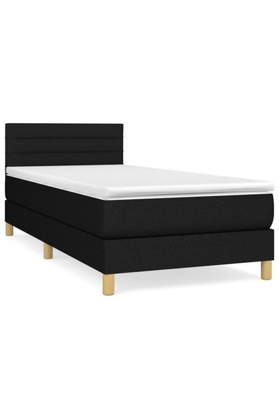 Syfax Pat box spring cu saltea, negru, 90x200 cm, textil