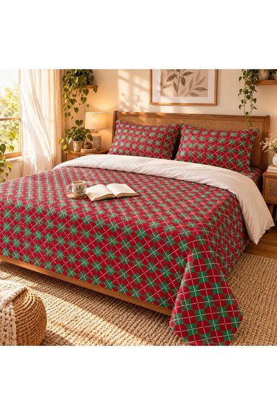 Generic King Size Flat Bedsheet Set, 3 Pieces, 260 x 240 cm (Red.)