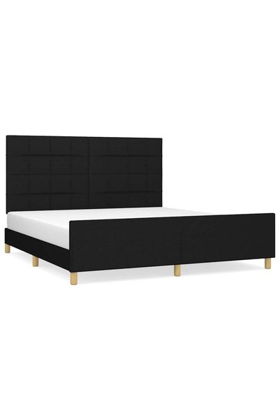 Syfax Cadru de pat fără saltea, negru, 180x200 cm, textil