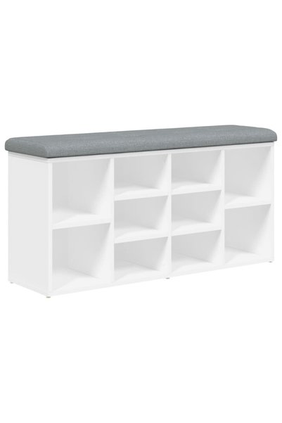 Syfax Bancă pentru pantofi, albă, 102x32x50 cm, lemn stratificat