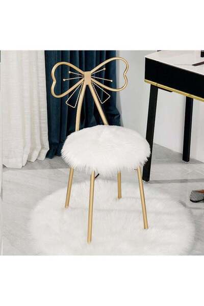 Generic Brand FFD Makeup Chair Golden Wrought Iron Dressing Table Makeup Stoo...