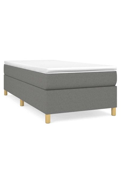 Syfax Pat box spring cu saltea, gri închis, 90x200 cm, textil