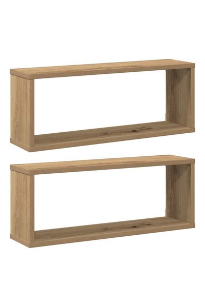 Syfax Rafturi de perete cub 2 buc. stejar artizanal, 60x15x23 cm lemn