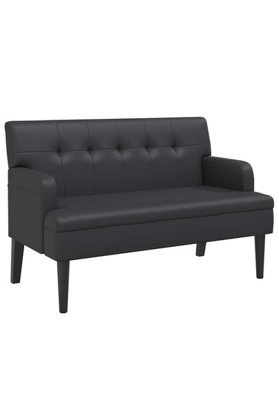 Syfax Bancă cu spătar negru 112x65,5x75 cm piele ecologică