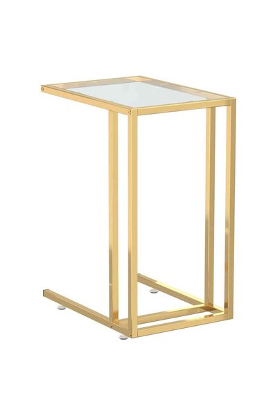 Syfax Masă laterală de calculator, 50x35x65 cm, sticlă transparentă