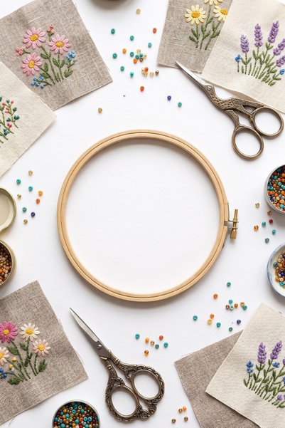 hobi dünyası evim Cute Wooden Screw-On Hoop 202-3 (15.5 cm) - Aida Cloth Cros...