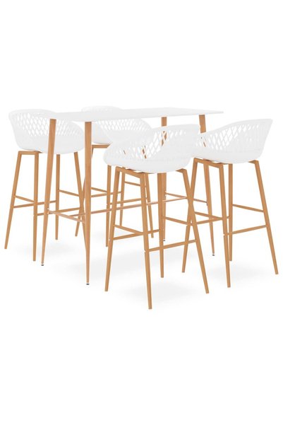 Syfax Set mobilier de bar, 5 piese, alb