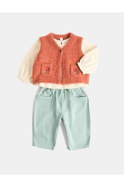 Marks & Spencer Set 3 piese: vestă, top și blugi (0-5 ani)