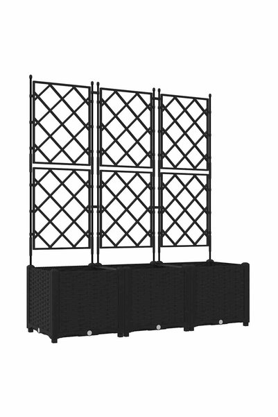 Syfax Vază pentru Grădină 3 buc. Negru 120 x 40 x 143 cm PP