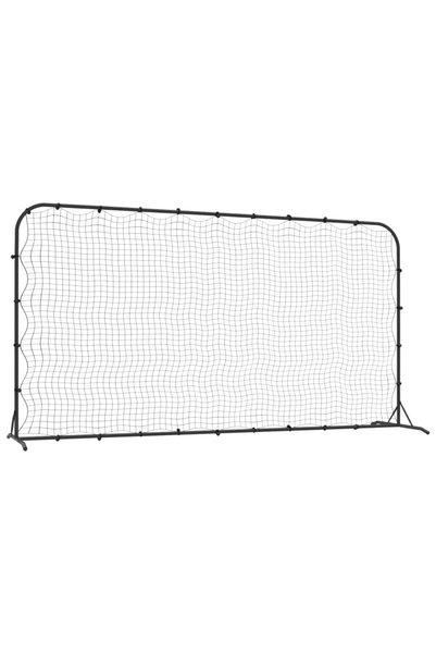 Syfax Plasă de ricoșeu fotbal, negru, 366x90x183 cm, HDPE