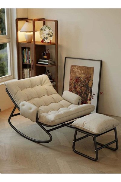 Generic Brand WALALLA Rocking Accent Chair with Ottoman, Ergonomic Leisure Re...