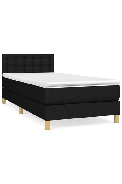 Syfax Pat box spring cu saltea, negru, 90x200 cm, textil