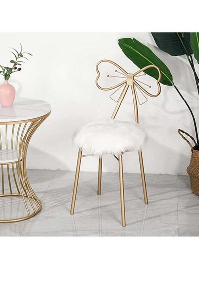 Generic Brand HOME TASTE TOMSUN Makeup Chair with Butterfly Backrest and Gold...