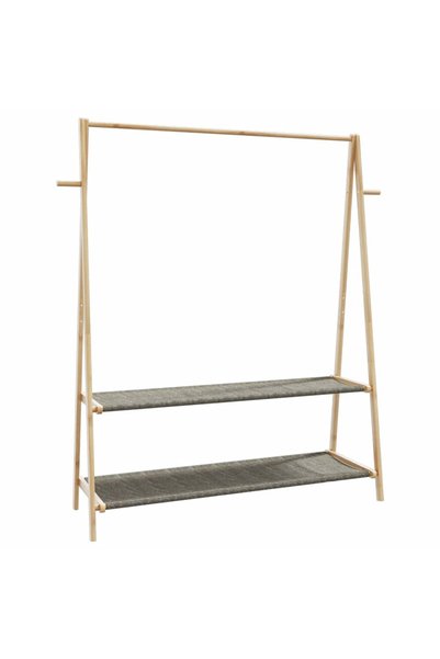 Syfax Cuier pentru haine cu rafturi, 132x45,5x150,5 cm, bambus