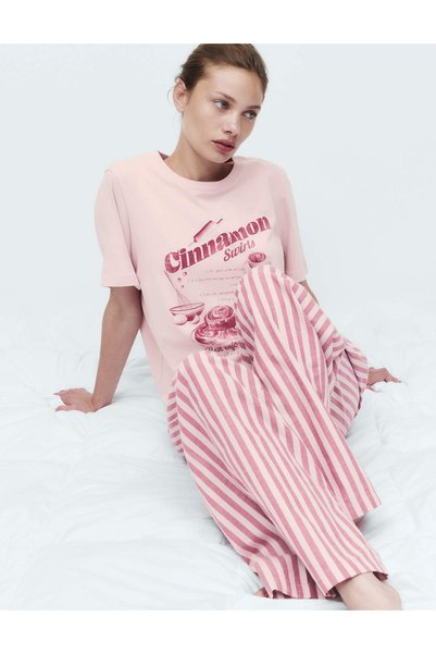 Marks & Spencer Set de pijamale din bumbac bogat, cu imprimeu
