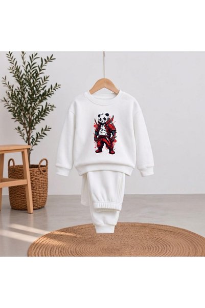 playwear Timski duks, print ratničke pande, za devojčice i dečake, okrugli iz...