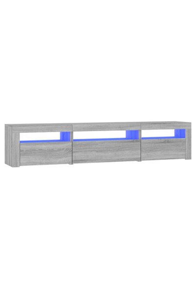 Syfax Comodă TV cu lumini LED, gri sonoma, 195x35x40 cm