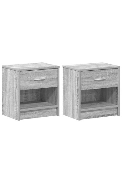Syfax Noptiere 2 buc. cu sertar gri Sonoma 39x28x41 cm