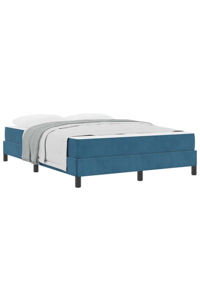 Syfax Pat cu arcuri cu saltea Albastru închis 140 x 200 cm țesătură