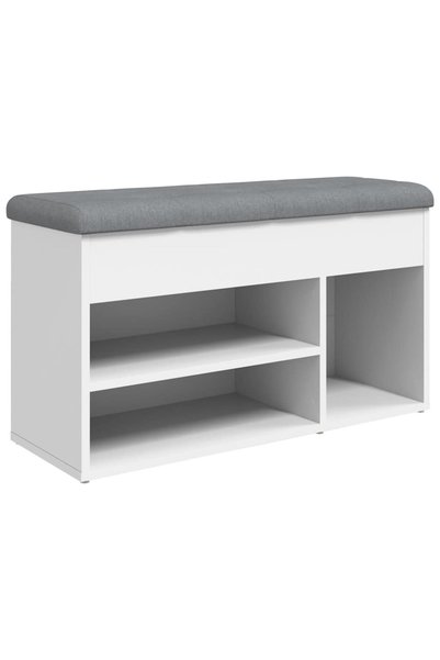 Syfax Bancă pentru pantofi, albă, 82x32x45,5 cm, lemn stratificat
