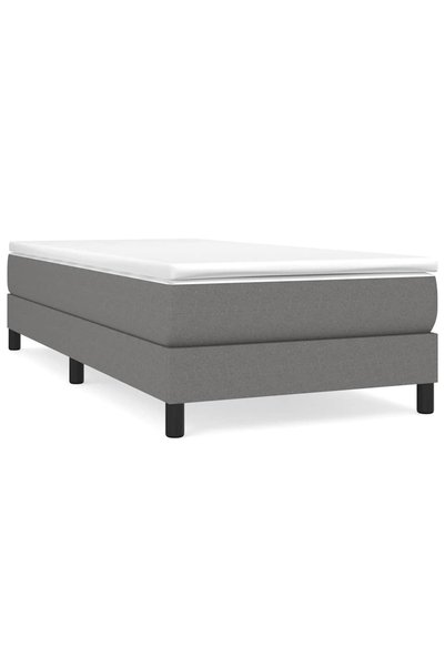 Syfax Pat box spring cu saltea, gri închis, 80x200 cm, textil