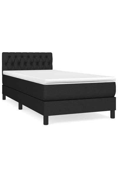 Syfax Pat box spring cu saltea, negru, 90x200 cm, textil