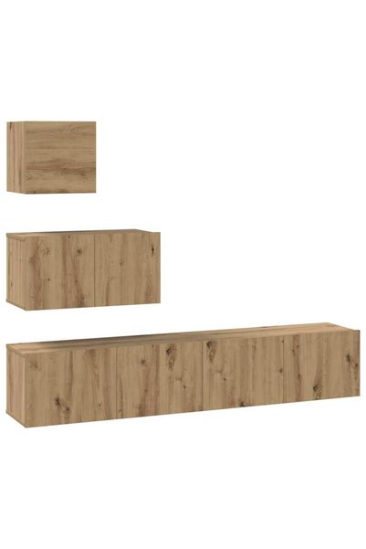 Syfax Set comodă TV 4 buc. 80 x 30 x 30 cm Stejar Artizanal