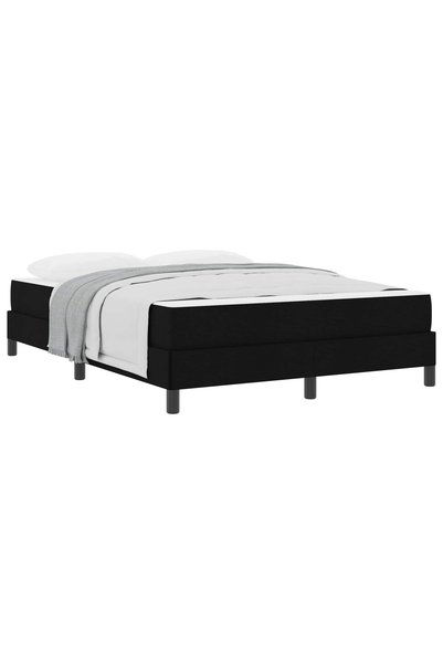 Syfax Pat cu arcuri Negru 140 x 190 cm țesătură