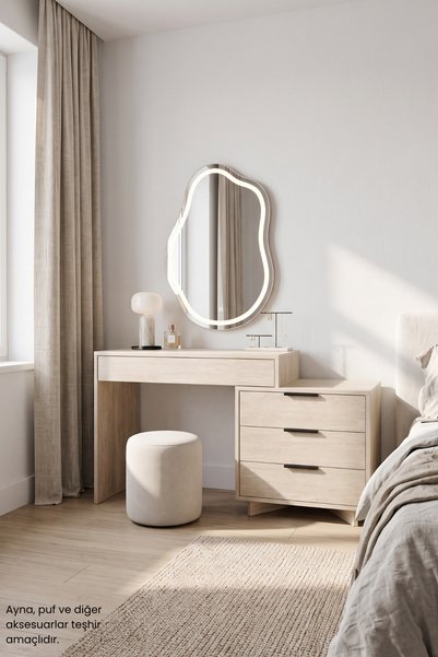 MEBEL HOME DECOR Çekmeceli ve Konsollu Makyaj Masası Taverten