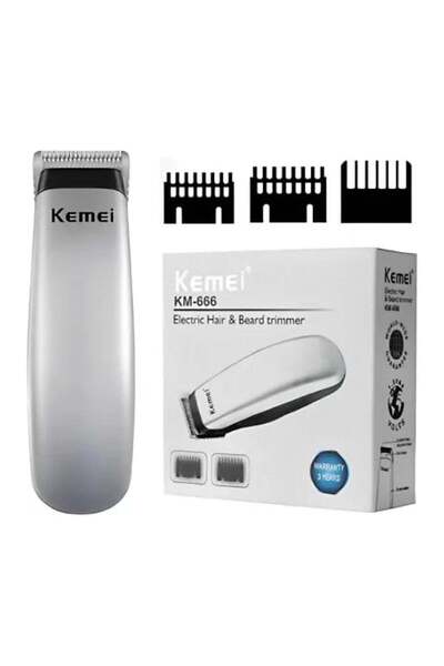 Generic Mini Mașină de Tuns Kemei KM 666, cu 3 Piepteni de Ghidaj, pe Baterie AA