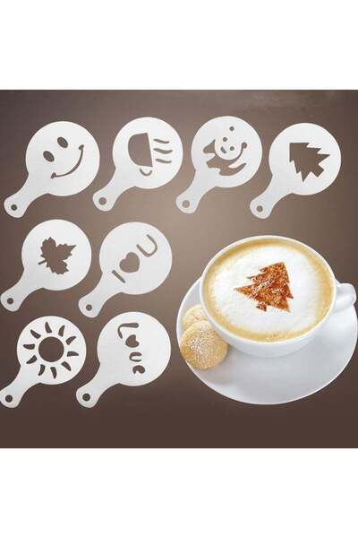 Generic Șabloane pentru Decorarea Cafelei și a Deserturilor, Set 16 Bucăți, 8...