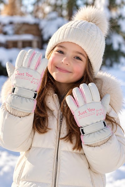 minik'o kids KITTI K421-21 GIRLS' 4-7 SNOW SKIING GLOVES