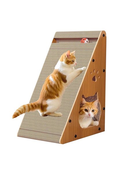 UANDME Cat Scratcher, Cardboard Cat Scratch Pad, With Catnip & Cat Cave Desig...
