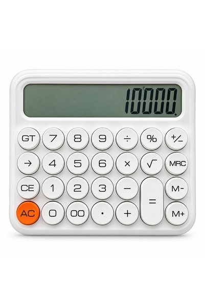 Generic Brand Desktop Electronic Calculator with Large LCD Display, Round Sof...