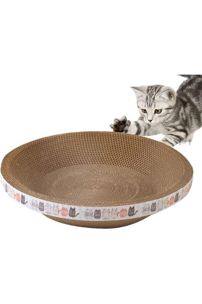 SAGREENY Cat Scratcher Bowl Bed Round Pet Scratch Pad Scratcher Toy for Grind...
