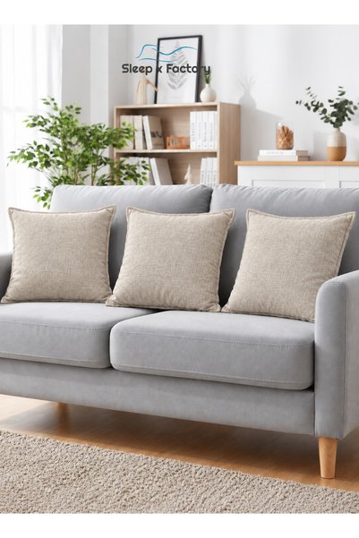 Sleep x Factory Decorative Throw Cushions, 45x45 cm, Washable Zipper Covers &...