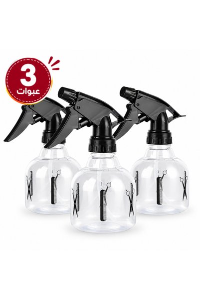 Soft & Beauty مجموعة بخاخ ماء شفاف قابل لإعادة التعبئة للشعر، 250 مل – 3 قطع