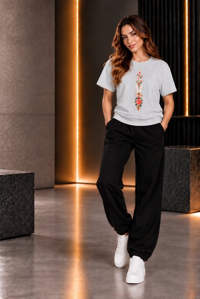 clothes 33 T-SHIRT AND SWEATPANTS 2-PIECE SET—LIGHTWEIGHT SUMMER SWAN-PRINTED...