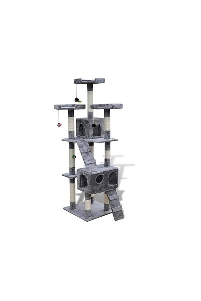 KG TG Cat Tree Cat Scratching Post 170 cm 2 Condos Grey (gray)