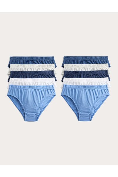 Marks & Spencer Pachet de 10 chiloți din bumbac pur (2-14 ani)