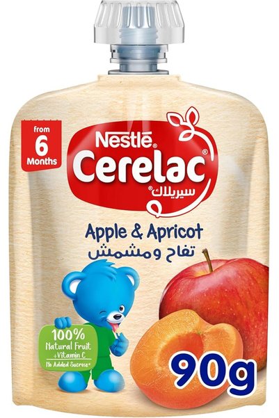 Cerelac طعام أطفال نستله، عصير فواكه التفاح والمشمش، غني بفيتامين سي، فواكه ط...