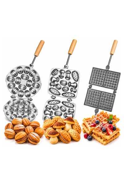 OEM "Traditional Cakes" Set – 16 Cavity Nut Mold + Mixed Nut, Mushroom and Pi...