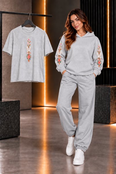 clothes 33 تي شيرت شتوي بغطاء للرأس، بدلة رياضية صيفية خفيفة، بدلة موسمية مطب...