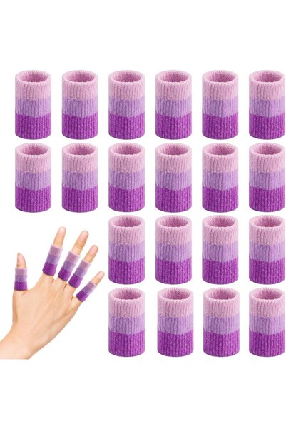 Bukela 20 PCS Crochet Finger Guard, 4 cm Finger Covers Compression Crochet Fi...