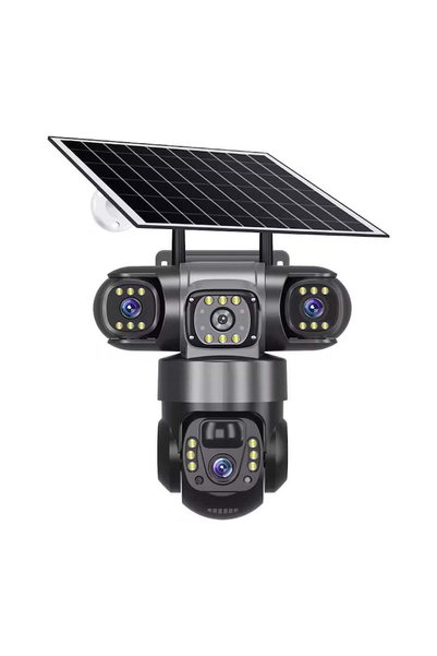 OEM Cameră de Supraveghere Solară 4G cu SIM, 6MP, 3 Obiective, Vedere Nocturn...