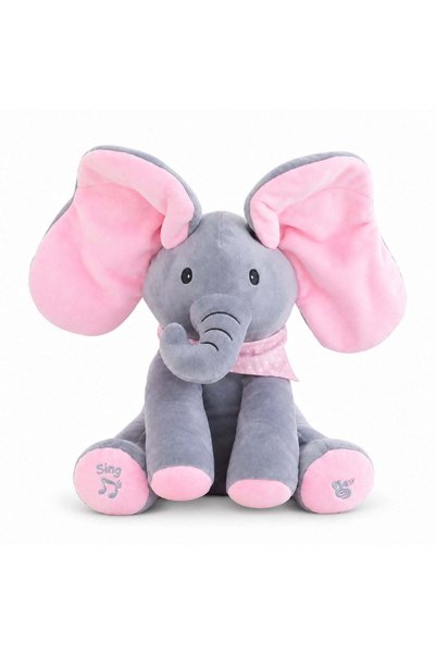 Generic Cuckoo-Bau Plush Elephant that Moves Ears and Sings - pink
