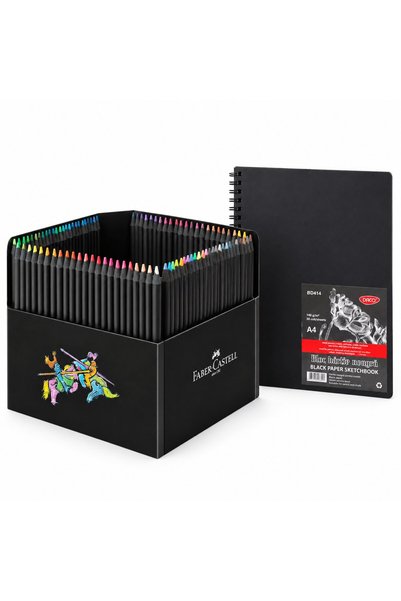 Faber Castell Drawing Set Black Edition Faber-Castell with 100 colored pencil...