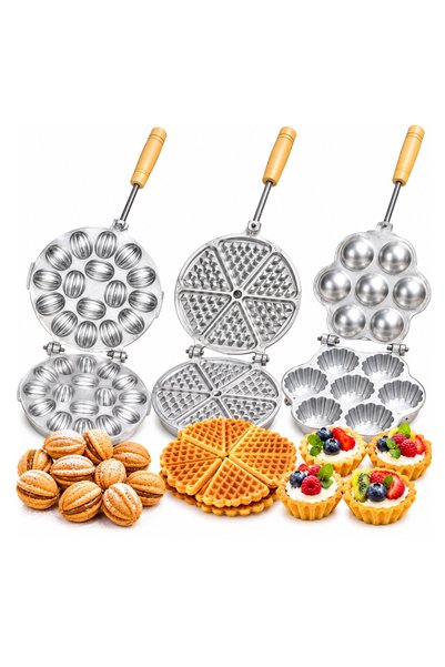 OEM "Traditional Cakes" Set – Walnut Mold + Honeycomb Mold 6 Sections + Mini-...